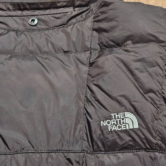 VTG The North Face Womens Long Puffer Coat L/G Brown Nylon Down Winter Jacket - Picture 6 of 16